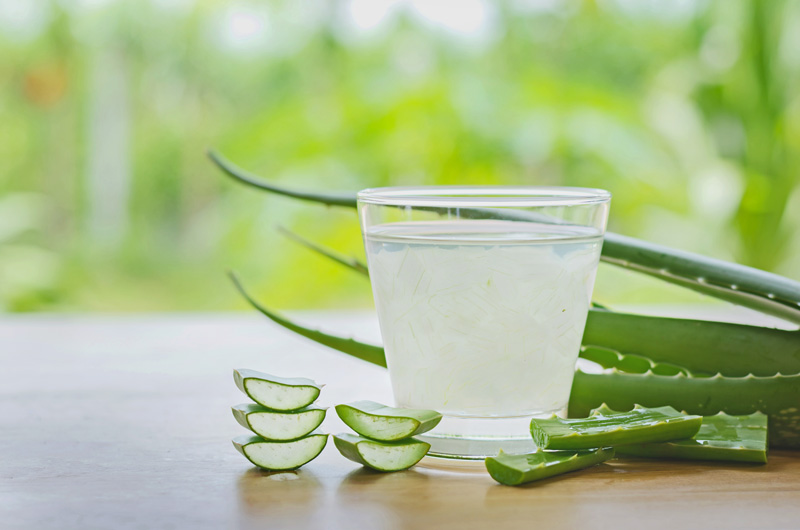 Products with medical qualities : birch sap, aloe vera